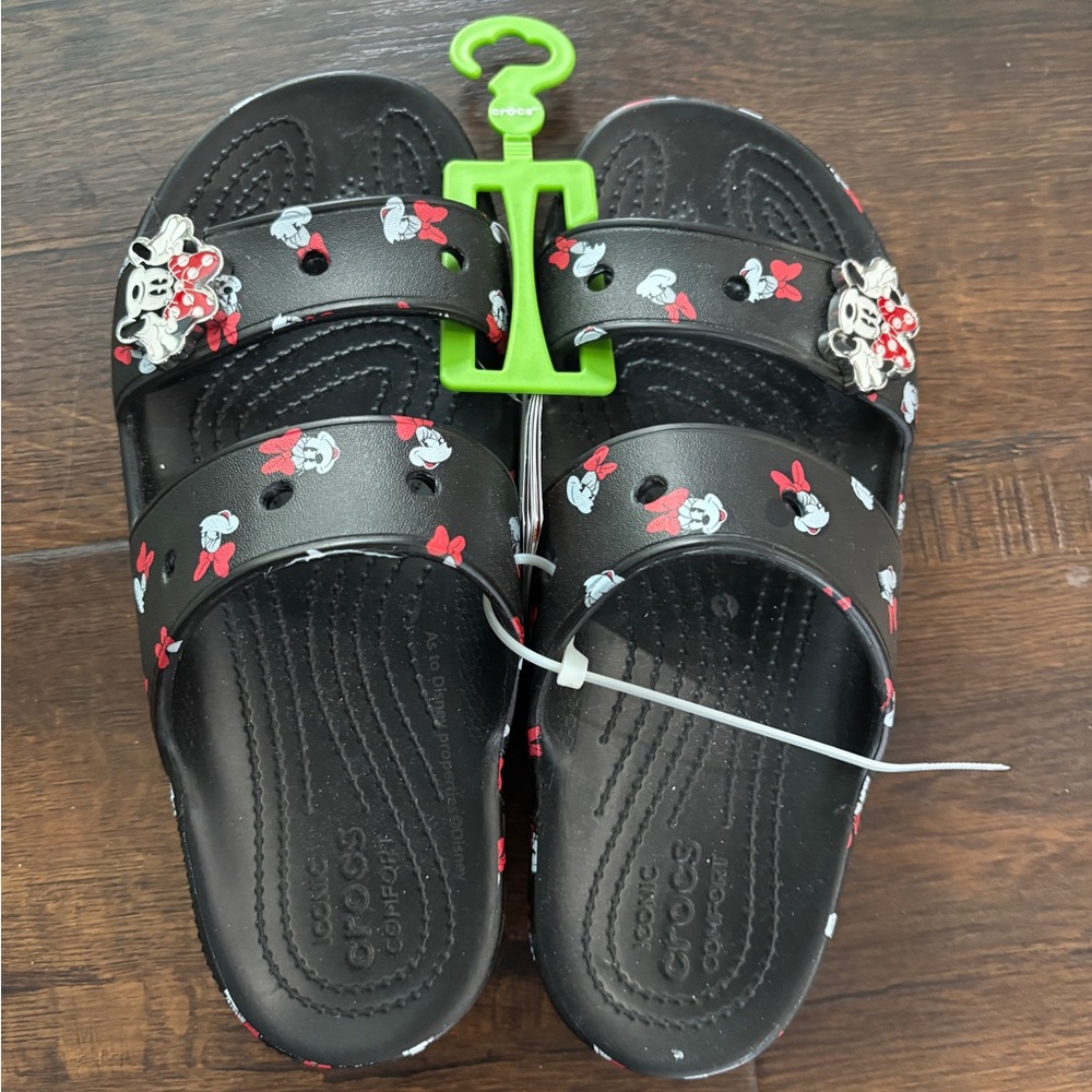 CROCS Black Minnie Mouse Sandals
